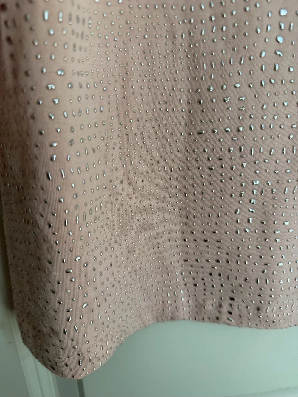 NWT Zenergy by Chicos dew drop pixie pink Studded Detail 3/4 Slv Tee M/8 boho - Picture 3 of 9